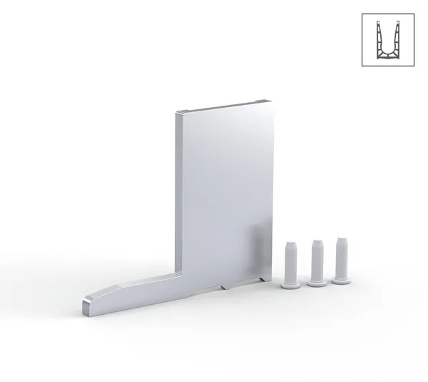 VetroMount® end cap for floor profile F